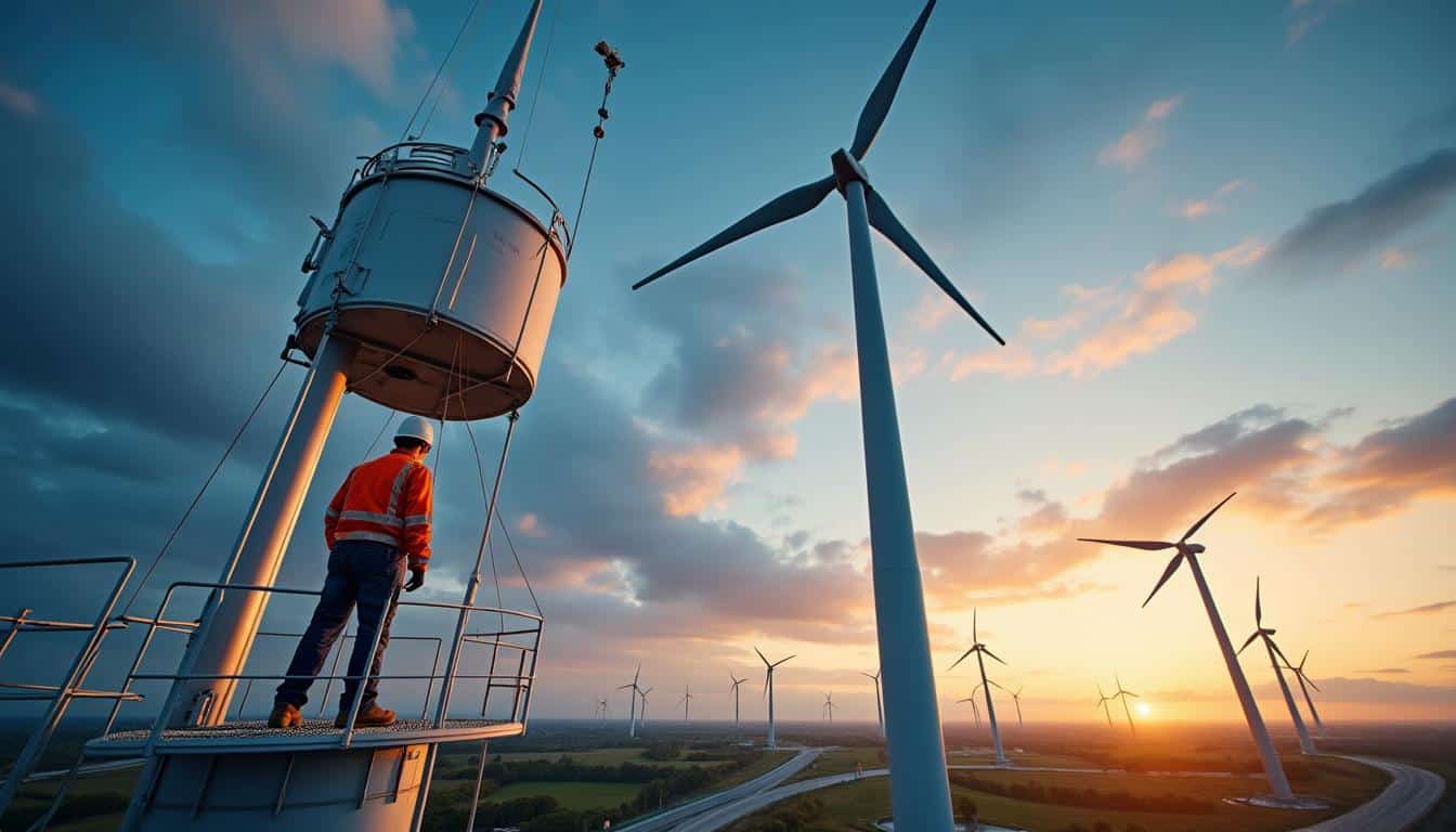 Illustration: Définition de la hauteur d’une éolienne et ses composantes