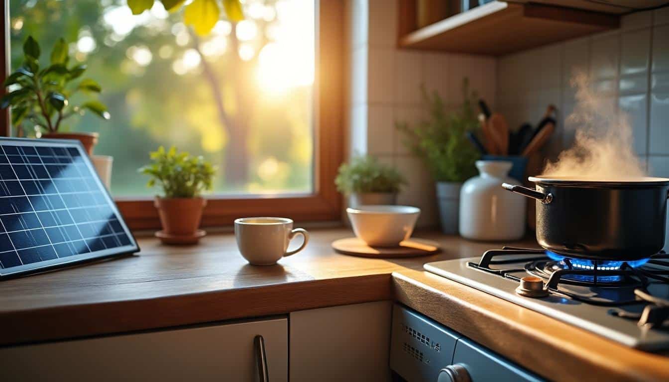 Illustration: Exemples pratiques et usages de l’énergie renouvelable et de l’énergie fossile au quotidien