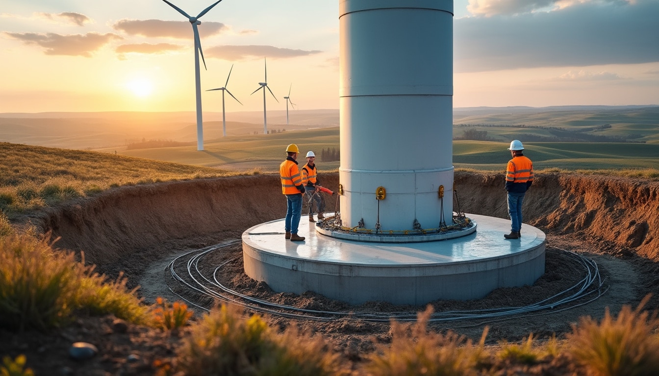 Illustration: Définition et rôle de la fondation d’éolienne