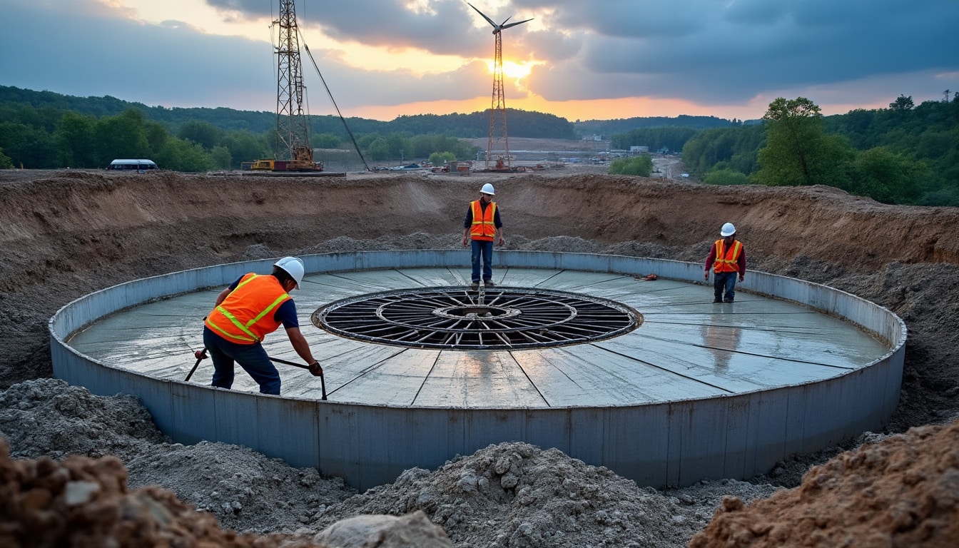 Illustration: Matériaux et techniques de construction des fondations d’éoliennes