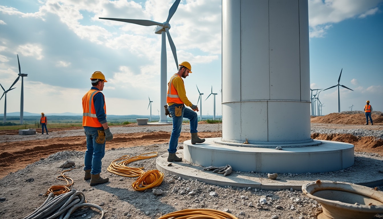 La fondation d’éolienne : types, construction et innovations