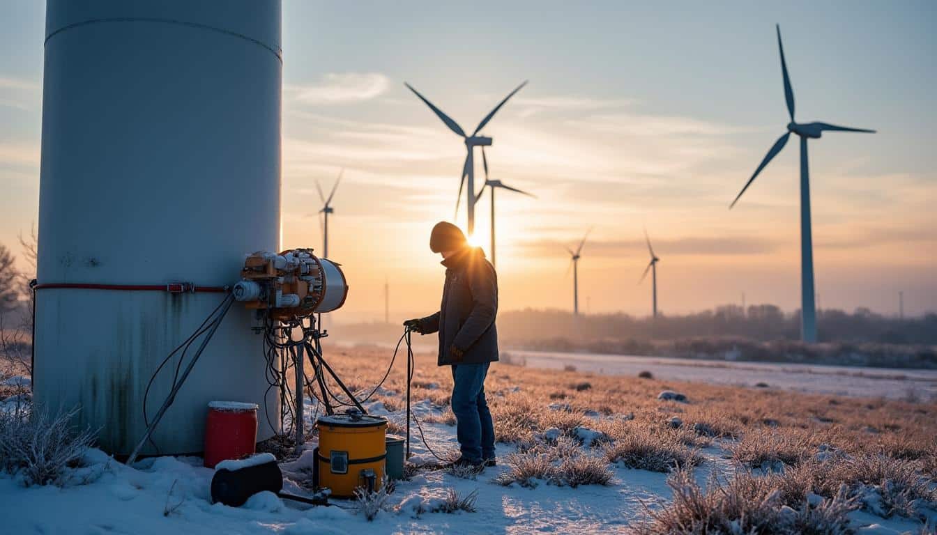 Illustration: Quelles précautions adopter contre le gel des pales d’une éolienne domestique ?